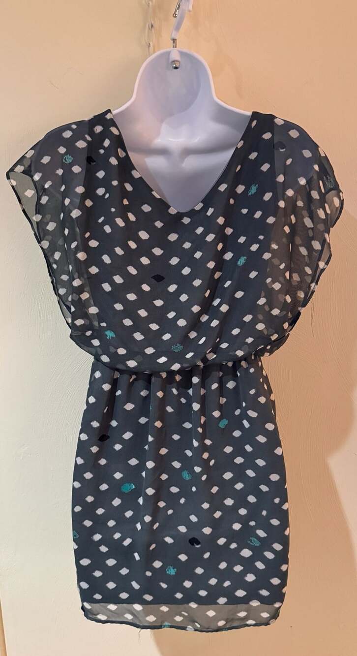 Lush V-Neck Polka Dot Mini Dress Size S